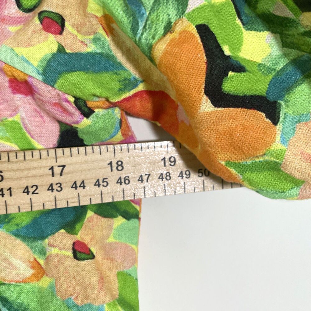 Sanctuary Anthropologie Tropical Print Puff Sleeve Lined Dress Linen Sz Medium - Picture 5 of 9